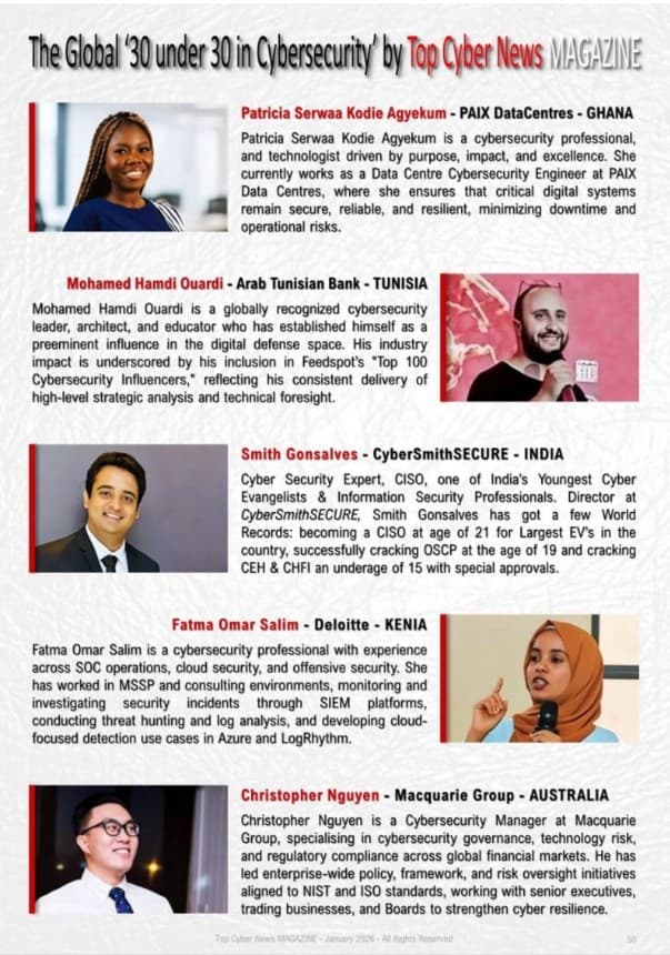 Named among the Global 30 Under 30 in Cybersecurity